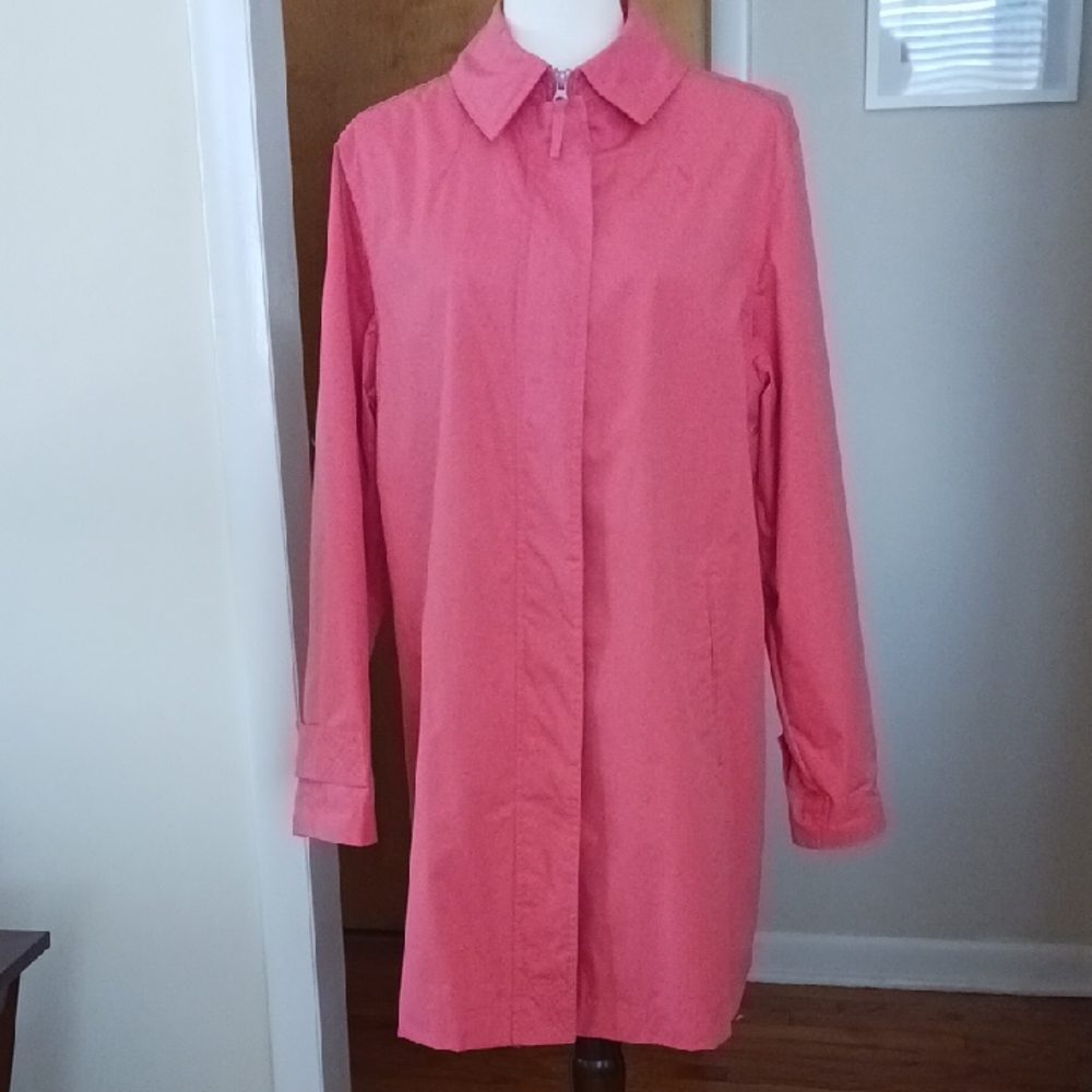 White Stag Raincoat Outerwear Jacket Long Sleeve Collar Coral Size XL